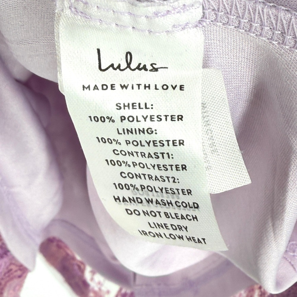 Lulus Get Up and Glow Mini Dress Lavender Sequin Embroidered Butterfly Floral S - Picture 4 of 13